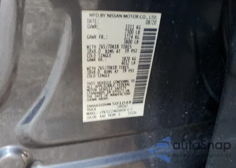 2021 Nissan Titan Sv from USA, damaged, VIN 1N6AA1EDXMN501048
